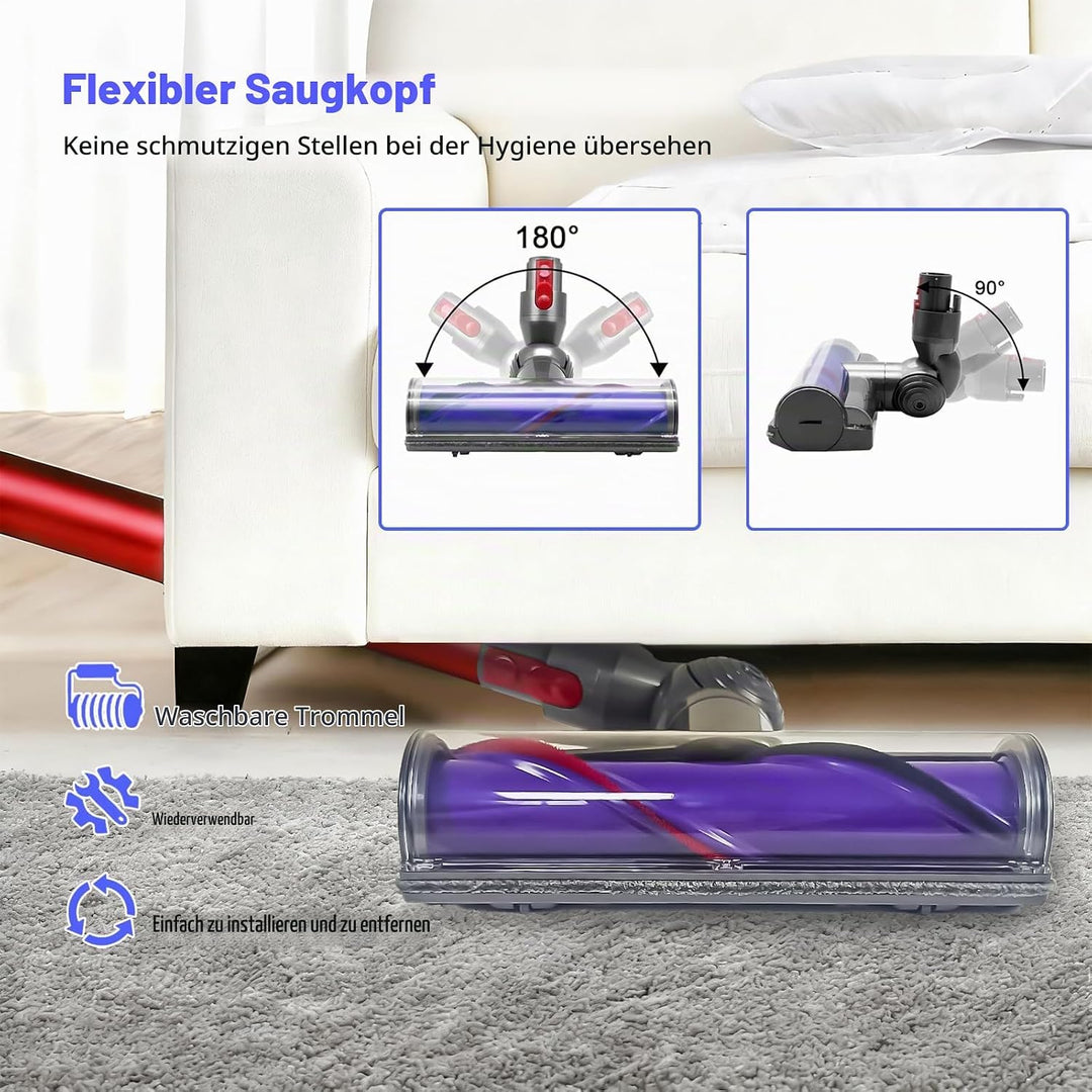 Bürste kompatibel für Dyson V7 V8 V10 V11 V15 Staubsauger, Bodenbürste Ersatzteile Bürstenkopf mit D