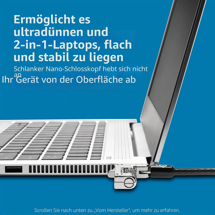 Kensington Laptop Schloss Slim-Kombinationsschloss für ultraflache Laptops &amp; 2-in-1 Geräte mit Nano