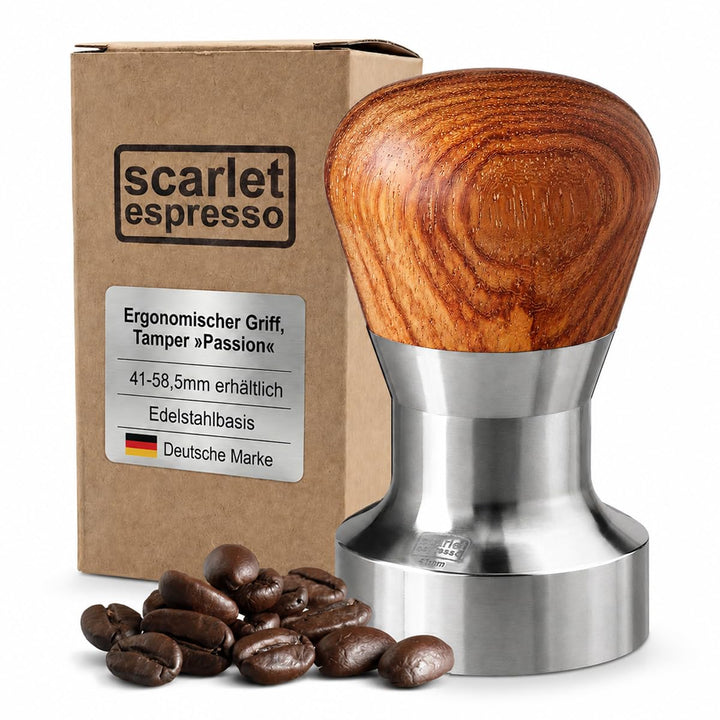 scarlet espresso | Tamper »Passion« für Barista; mit ergonomischem PVC- oder Edelholzgriff nach Wahl