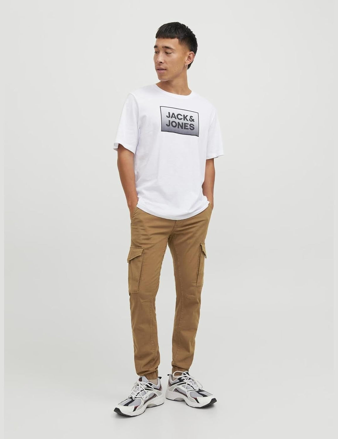 JACK & JONES Male Cargo-Hose Slim Fit Cargo-Hose 27W / 32L Rubber, 27W / 32L Rubber