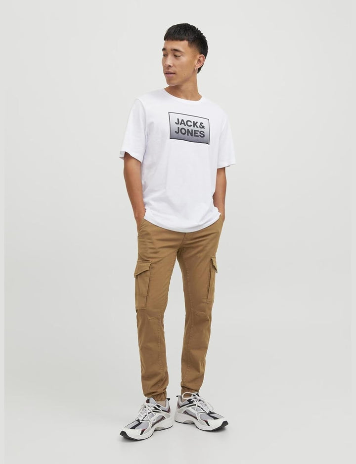 JACK & JONES Male Cargo-Hose Slim Fit Cargo-Hose 27W / 32L Rubber, 27W / 32L Rubber