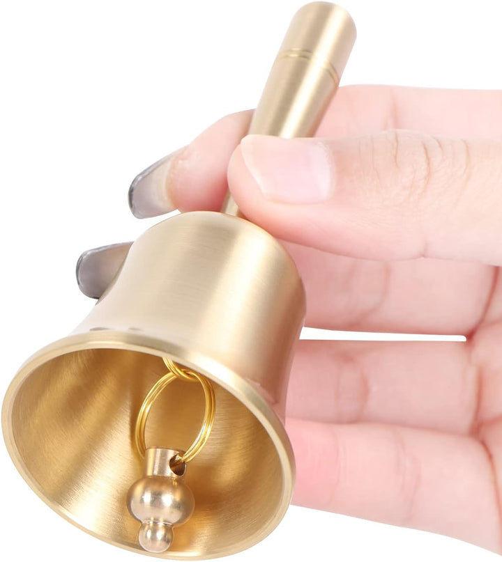 Handglocke im traditionellen Stil – Laute Handglocken aus massivem Messing, sehr Laute Handklingel f