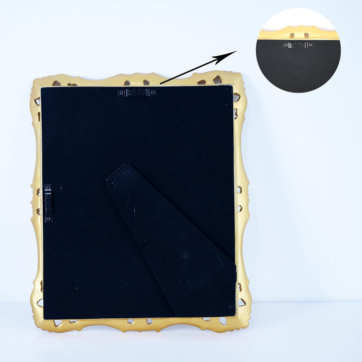 OIGUMR Wandspiegel, quadratisch, Vintage-Spiegel, goldfarben, 28,2 x 23,9 cm Medium Gold, 27.9L x 23