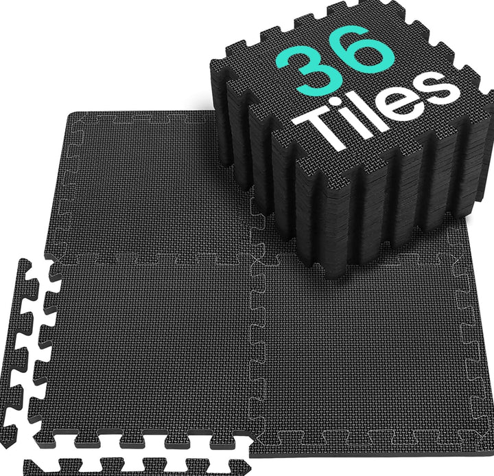 Bodenschutzmatte Fitness Set [31x31cm], 24/36/48 Puzzlematte, EVA Sportmatte Fitnessmatte Rutschfest