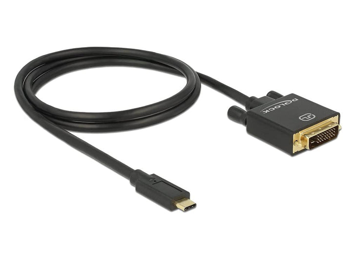 Delock Kabel USB Type-C Stecker > DVI 24+1 Stecker (DP Alt Mode) 4K 30 Hz 1 m schwarz, 1 m