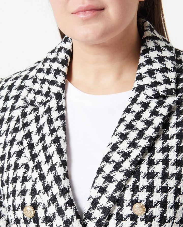 VERO MODA Damen Vmpaige Ls Houndstooth Blazer 36 Black/Checks:white Houndstooth, 36 Black/Checks:whi