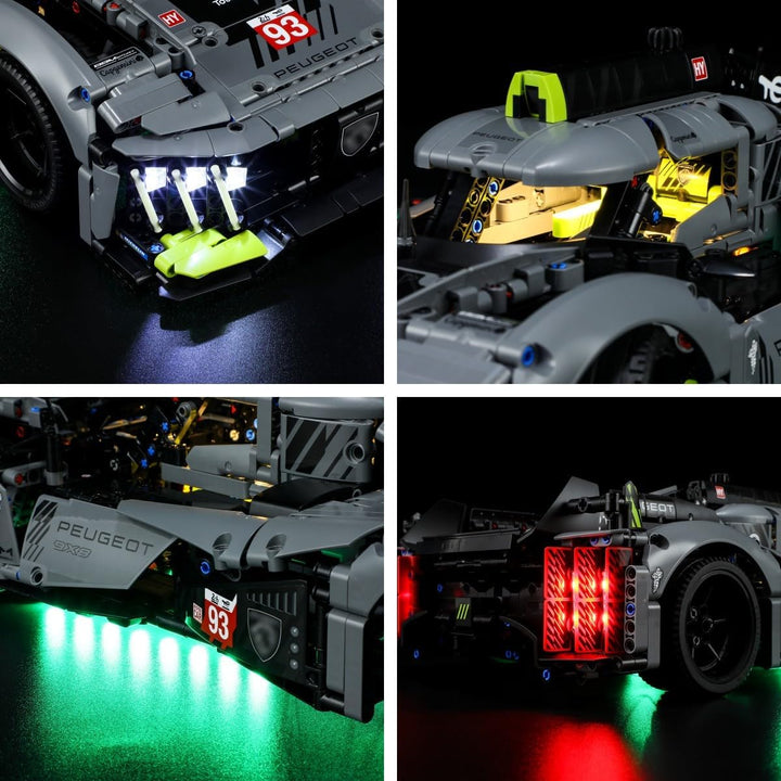 LIGHTAILING Led Licht für Lego- 42156 Peugeot 9X8 24H Le Mans Hybrid Hypercar – Beleuchtungsset Komp