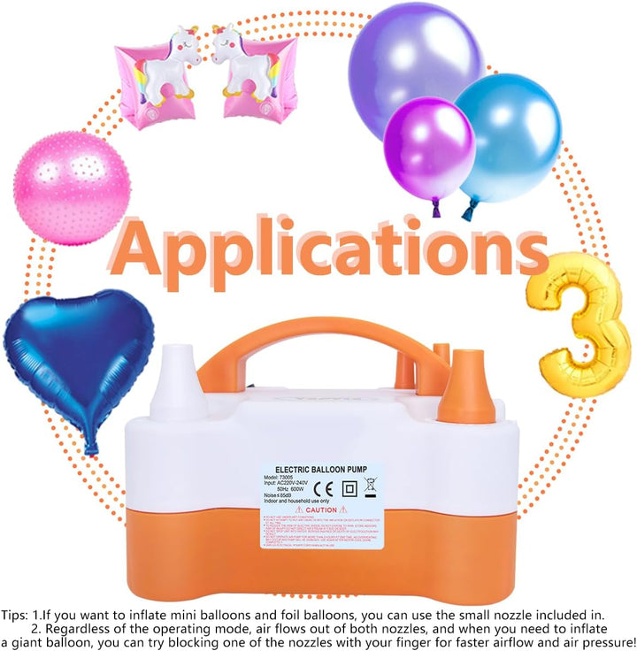 Luftballonpumpe Elektrische, 600W Elektrische Ballonpumpe Kit mit 14 Ballongirlande Kits, 2 Inflatio