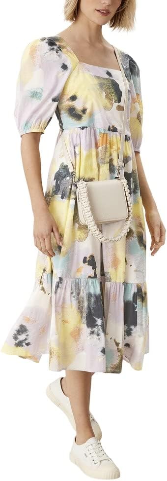s.Oliver Damen 120.10.204.20.200.2113636 Kleid 38 Creme | Mehrfarbig, 38 Creme | Mehrfarbig
