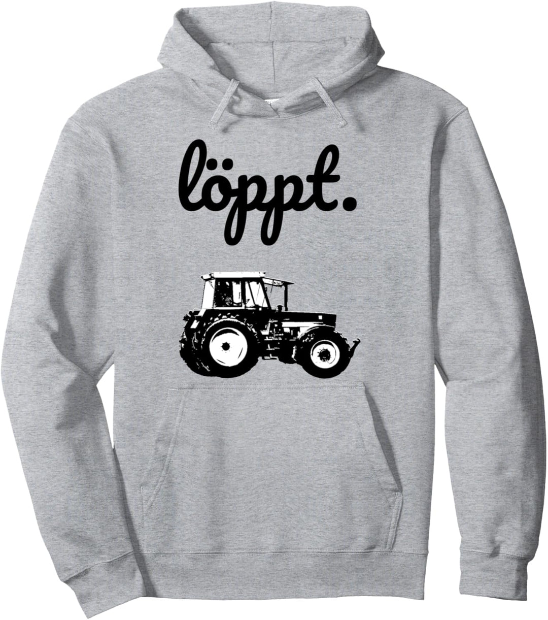Löppt Landwirt Bauer plattdeutsch Traktor Trecker Geschenk Pullover Hoodie