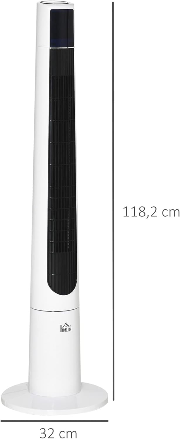 HOMCOM 118,2 cm Turmventilator mit Fernbedienung 3 Modi 3-Stufen und Geschwindigkeiten Ventilator St