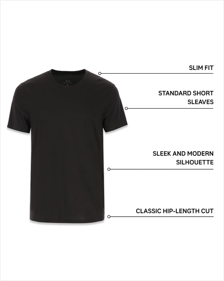 Armani Exchange Herren Pima Small Logo T-Shirt, 1200 Black