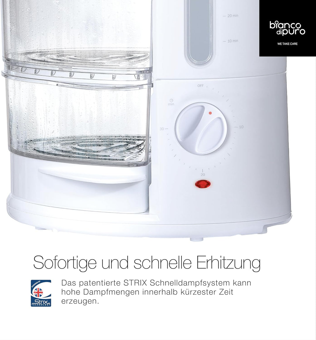 bianco di puro® Dampfgarer Rapido - 50% schneller als andere Systeme durch die STRIX-Dampftechnologi