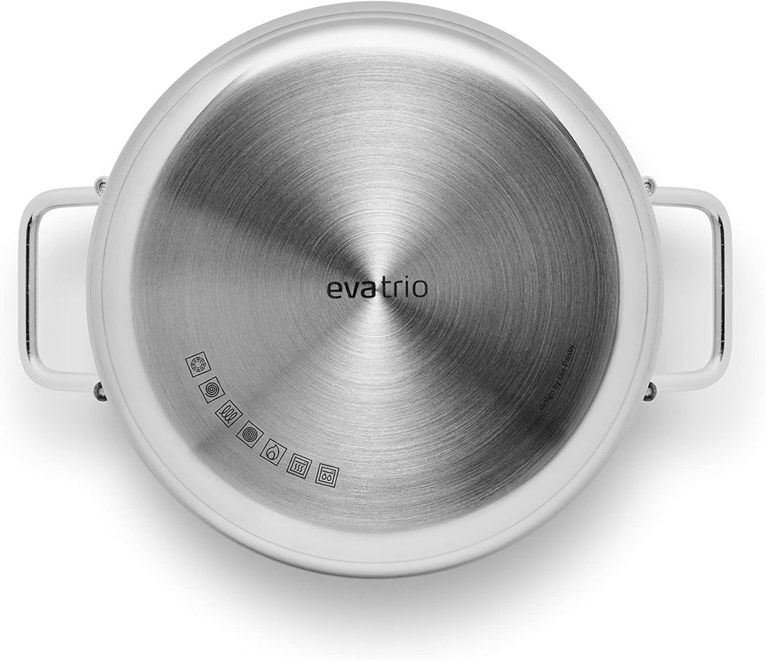 Eva Trio | Stainless Steel Topf 4,8 l 20 cm | Perfekt für eine grosse Portion Suppe, Schmorgerichte,