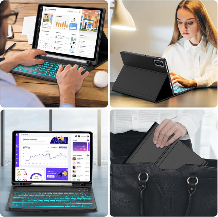 IVEOPPE Tastatur für Xiaomi Redmi Pad 2 & SE 11 Zoll, Deutsches QWERTZ Layout, Hülle mit Bluetooth A