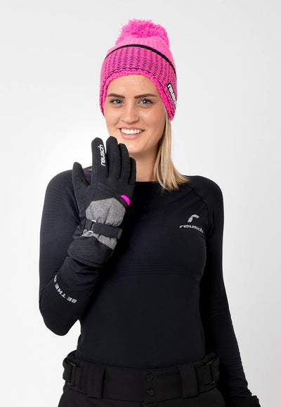 Reusch Damen Fingerhandschuhe Hellen R-TEX XT 7771 Blck/Blck Melang/Pink Glo 8, 7771 Blck/Blck Melan