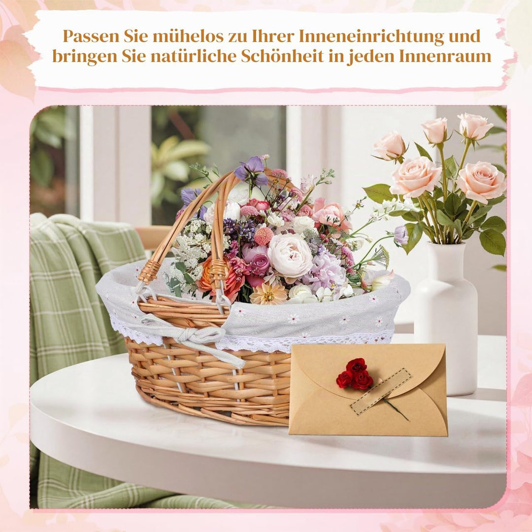 Toyvian Wickelkorb Für Blumenmädchen Handgewebter Storage Basket Für Hochzeiten Picknick Und Dekorat