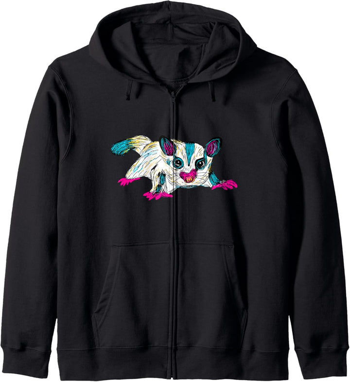 helle Farben Grunge-Stil Zucker Segelflugzeug Grafik Kapuzenjacke