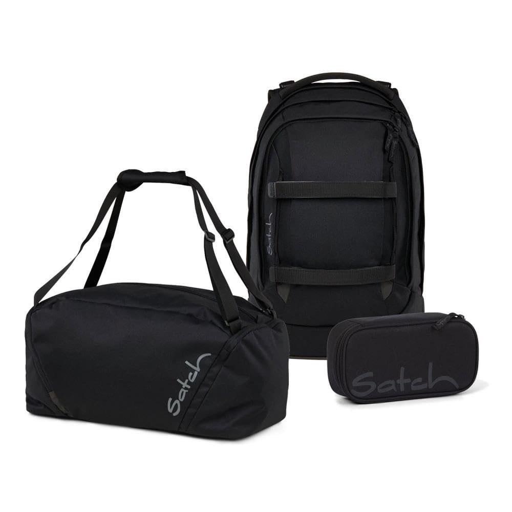 Satch Pack Schulrucksack Set 3tlg. inkl. Schlamperbox und Sporttasche Blackjack, Blackjack