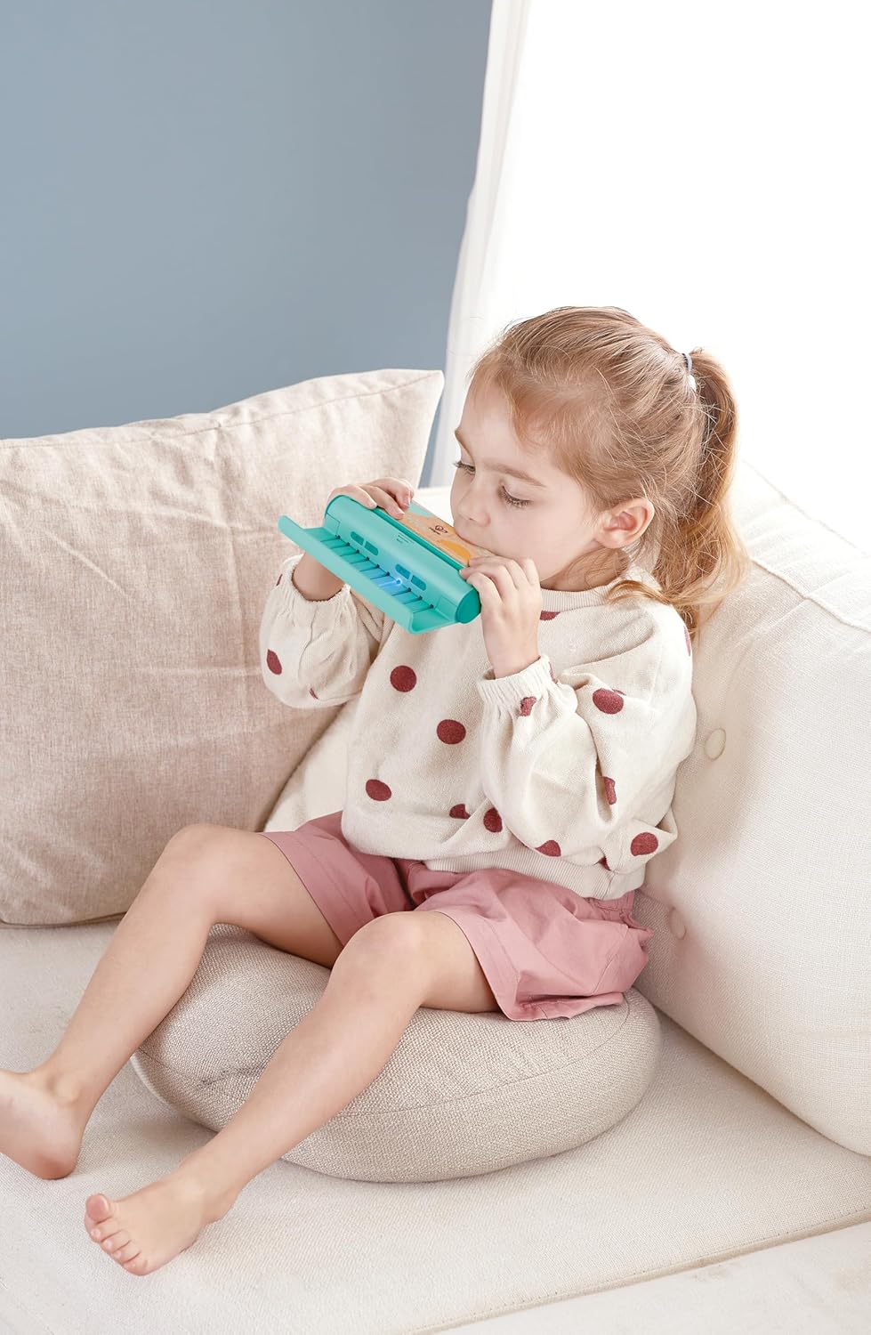 Hape Leuchtende Lern-Harmonica | Mundharmonika Musikspielzeug mit Licht für Kinder | ab 3 Jahren, Bl