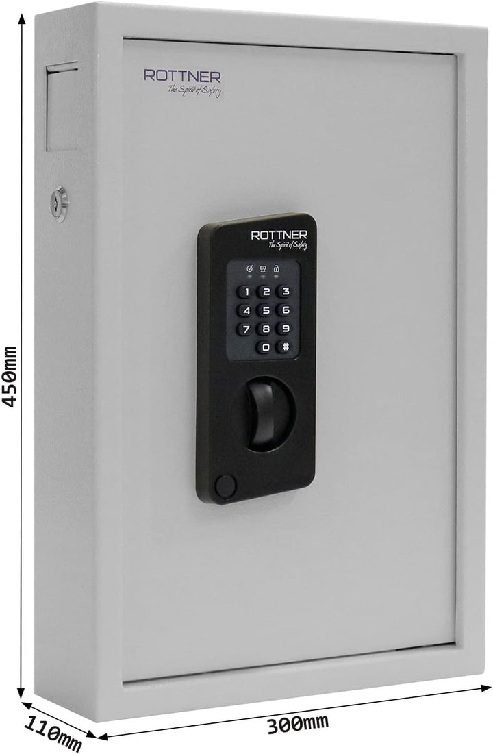 Rottner Keytronic 48 Schlüsseltresor Stahl Elektronikschloss Notöffnung möglich 48 Schlüsselanhänger