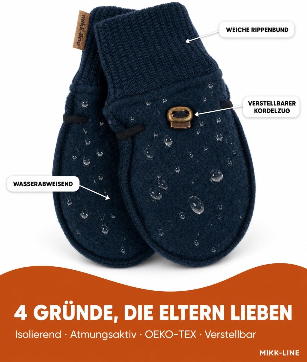 Mikk-line Wollhandschuhe Kinder | Handschuhe Kinder | Handschuhe Wolle Kinder | Wärme Kinder Handsch