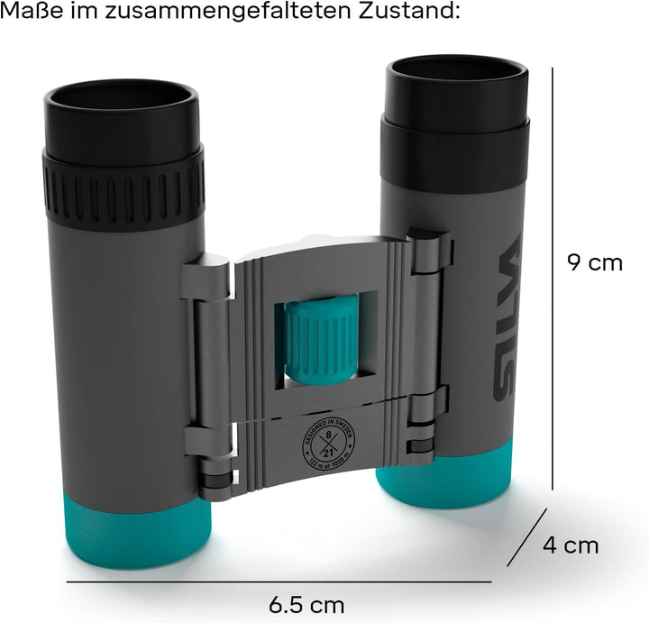 Silva kleines Fernglas Erwachsene & für Kinder - Pocket 8X - 8x21 Wasserfest - BK7 - Faltbares Ferng