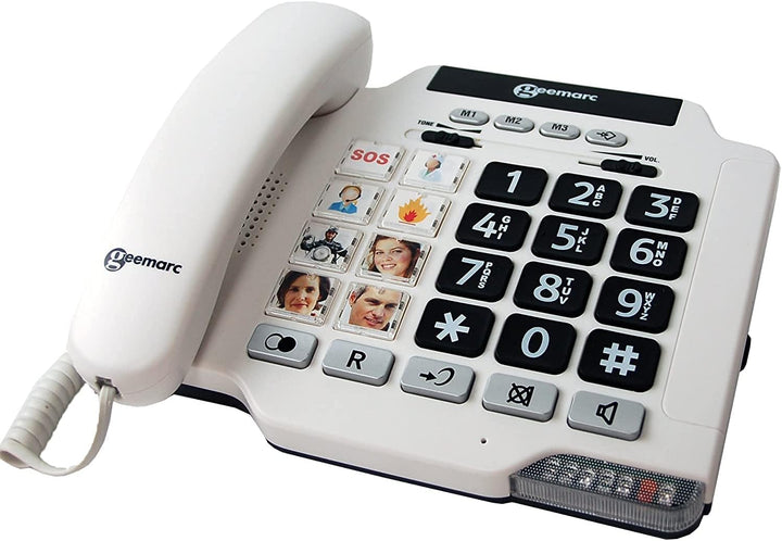 Geemarc Photophone 100 Fototasten schwerhörigen/schwersehenden Seniorentelefon Deutsche Version &amp; CL