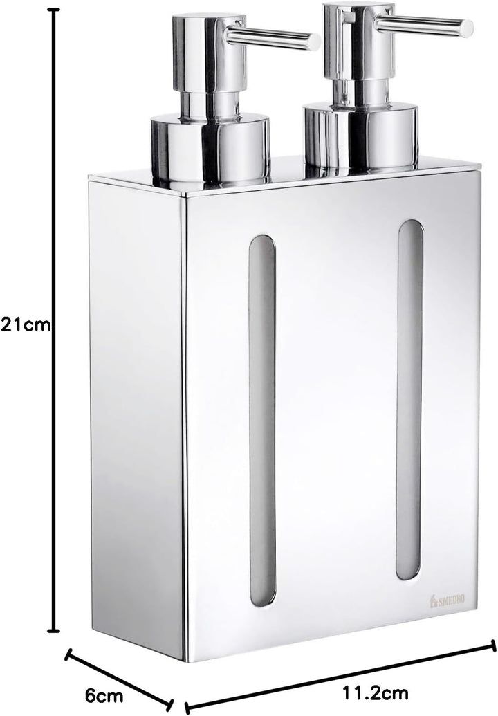 Smedbo Outline "Double Seife und Lotion Spender, Silber