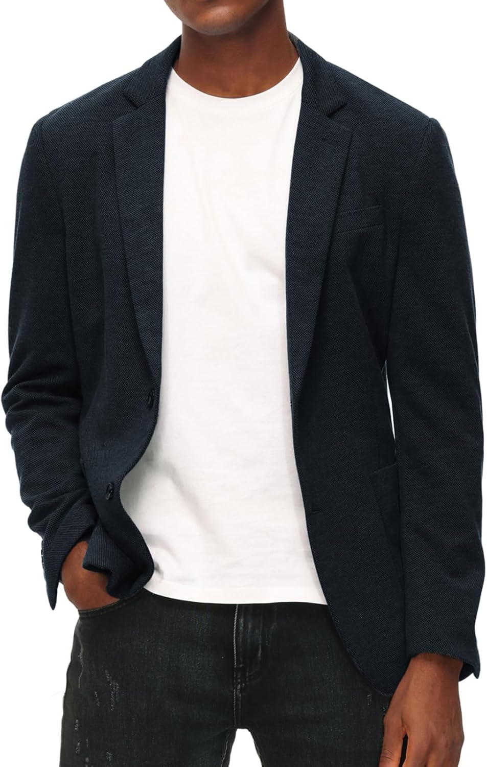 PJ PAUL JONES Sakko Herren Sportlich Klassisch British Blazer 2 Knöpfe Modern Strick Blazer Anzugjac