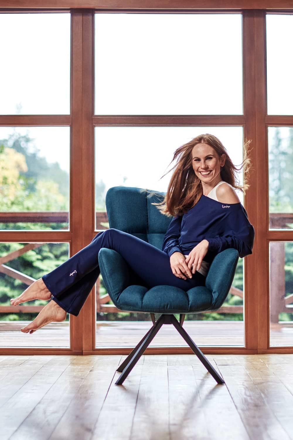 WINSHAPE Damen Functional Light and Soft Cropped Long Sleeve Top Ls003ls Yoga-Shirt L Dark-blue, L D