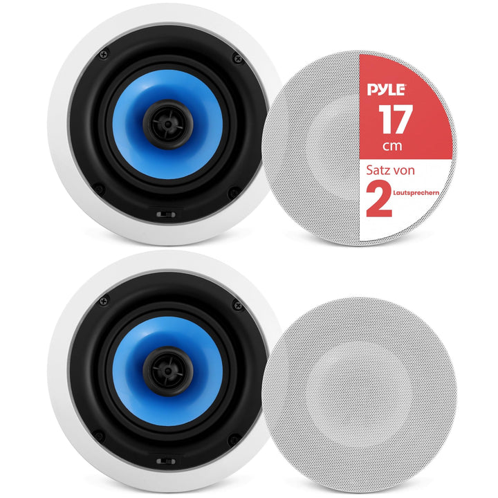 pyle PyleHome PIC6E Deckenlautsprechersystem mit Treble-Regler, 2-Wege, 250 W, 16,5 cm 6.5'' Höhenko