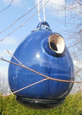 hochwertiges Design Keramik Vogelhaus - Nistkasten - Egg Marine