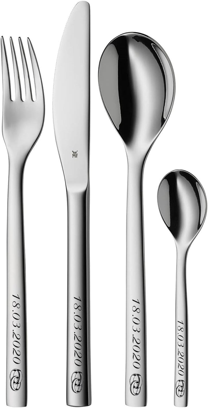 ID WMF Besteck Nuova mit Gravur nach Wunsch 4-teilig Edelstahl mit Box NEU