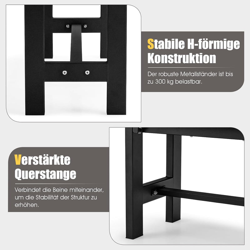 COSTWAY Gartenbank wetterfest, 2-Sitzer Sitzbank bis 300kg belastbar, Allwetter-Parkbank aus HDPE, T