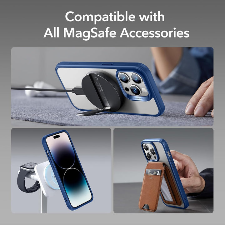 ESR für iPhone 14 Pro Hülle, kompatibel mit MagSafe, Classic Hybrid Magnet Hülle mit HaloLock,Militä