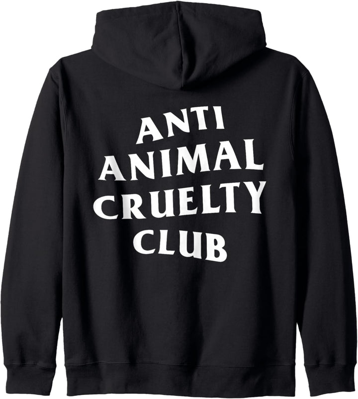 Anti Animal Cruelty Club White Logo (vorne + hinten) Kapuzenjacke