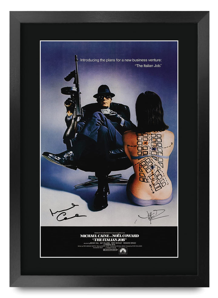 HWC Trading Poster, Motiv: The Italian Job The Cast Michael Caine Noel Coward, gedrucktes Autogramm,