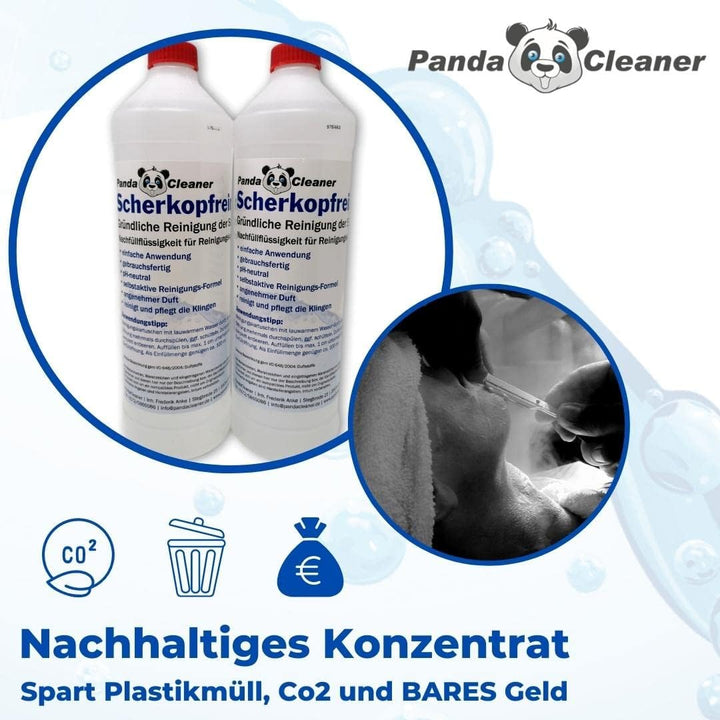 PandaCleaner Scherkopfreiniger 2.0 3er-Set 3000ml - Nachfüllflüssigkeit für Reinigungskartuschen | D