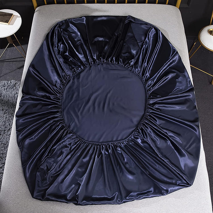 Jemiipee Spannbettuch Einfarbig Satin Seide Glänzend Betttuch Leintuch 180x200 cm für Matratzen bis