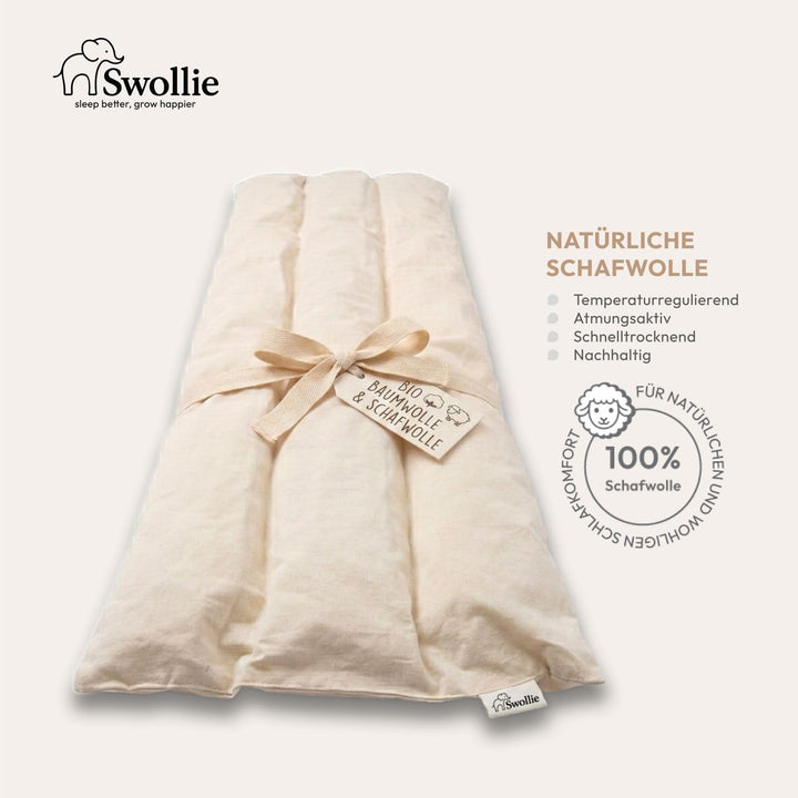 Premium Federwiege beige | für Babys ab Geburt bis 15 Kg | Bio-Baumwolle