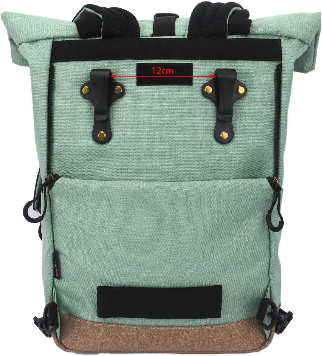 TOURBON Nylon Roll-Top Clip-on Market Shopper Fahrradtasche Rucksack Schulter Tote Bag Grün, Grün
