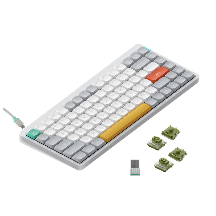 nuphy Air75 V2 Kabellose mechanische Tastatur, 84 Tasten RGB Hot-Swap Tastatur, unterstützt Bluetoot