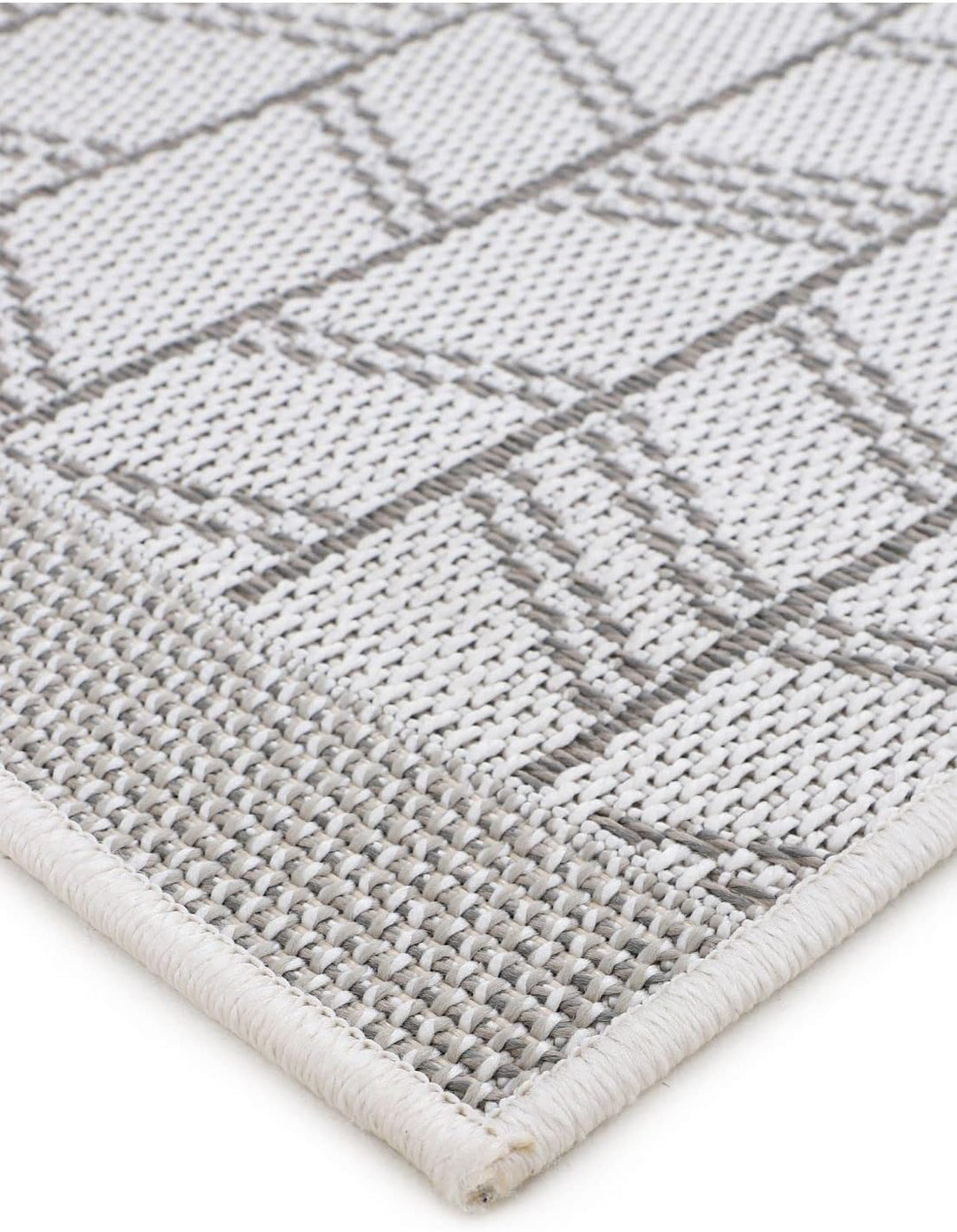 carpetfine In- und Outdoor Teppich Boho Rund Beige Flachgewebeteppich Ø 120 cm | Moderner Teppich We