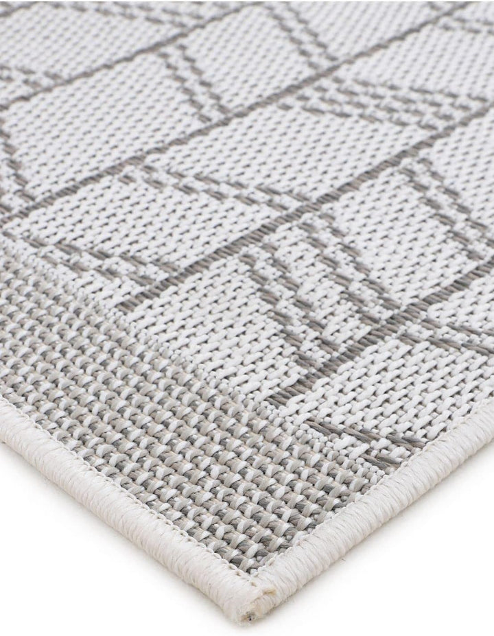 carpetfine In- und Outdoor Teppich Boho Rund Beige Flachgewebeteppich Ø 120 cm | Moderner Teppich We