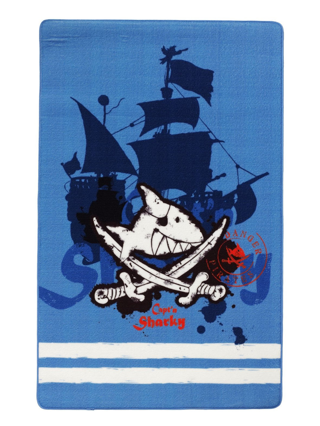 Capt'n Sharky Kinderteppich, Blau 160 x 100 cm Blau, 160 x 100 cm Blau
