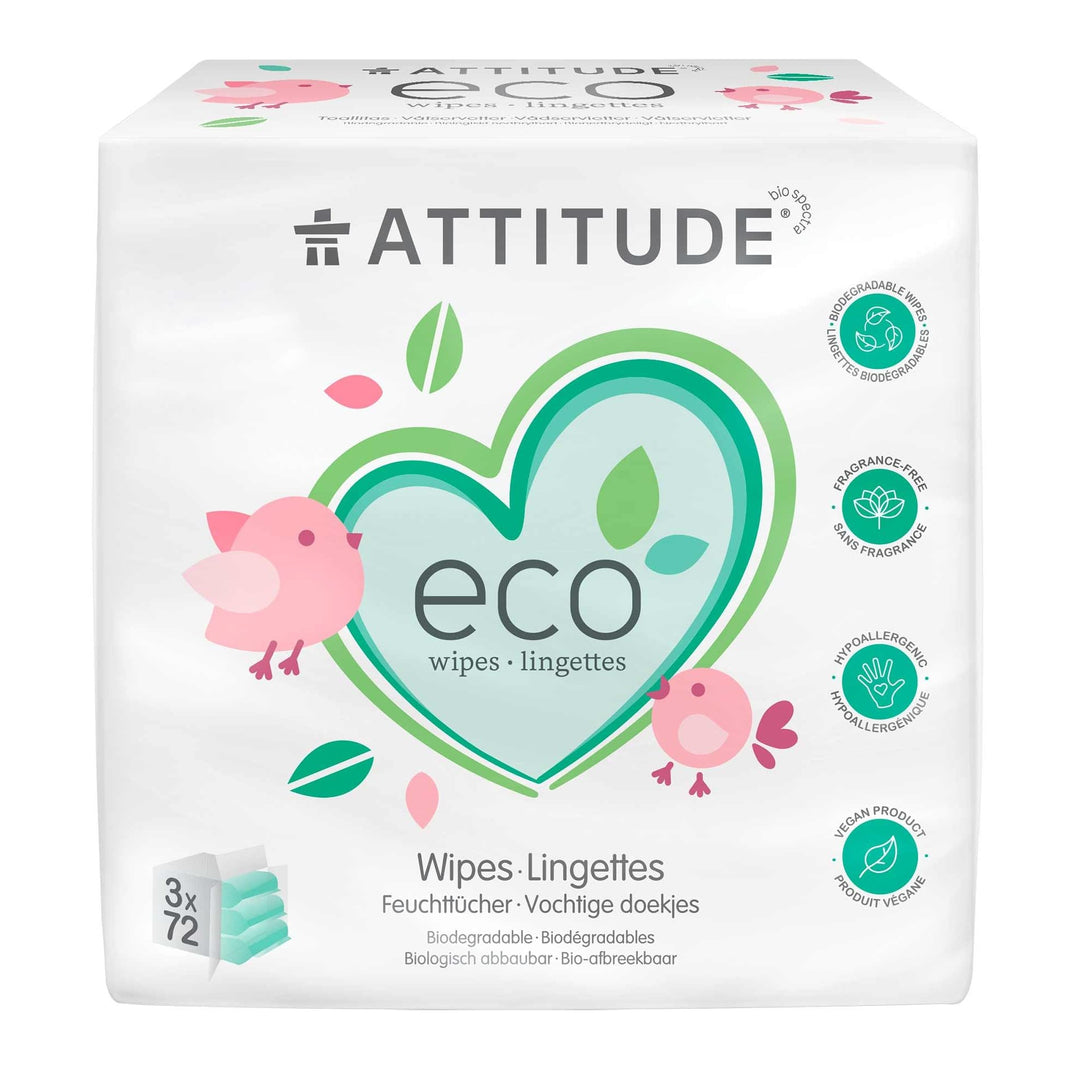 Attitude Baby Wipes Refill 3 x 72