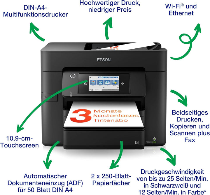 WorkForce Pro WF-4830DTWF A4 kabelloser Multifunktions-Tintenstrahldrucker WF4830, WF4830
