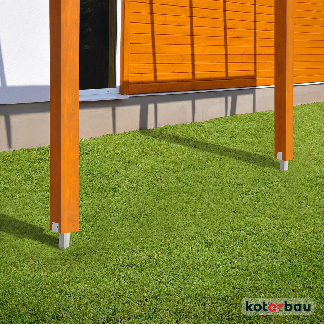 KOTARBAU® 4er Set L Pfostenträger zum Einschlagen - 500 mm - Einschlag Erdanker - 50 x 60 mm - Boden