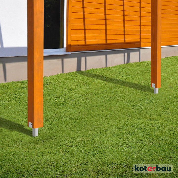 KOTARBAU® 4er Set L Pfostenträger zum Einschlagen - 500 mm - Einschlag Erdanker - 50 x 60 mm - Boden